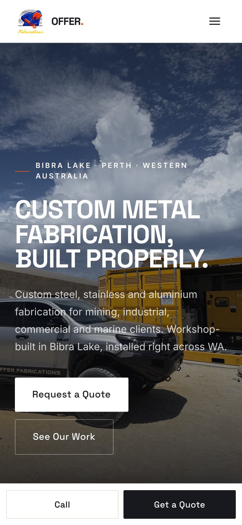 Offer Fabrications on mobile